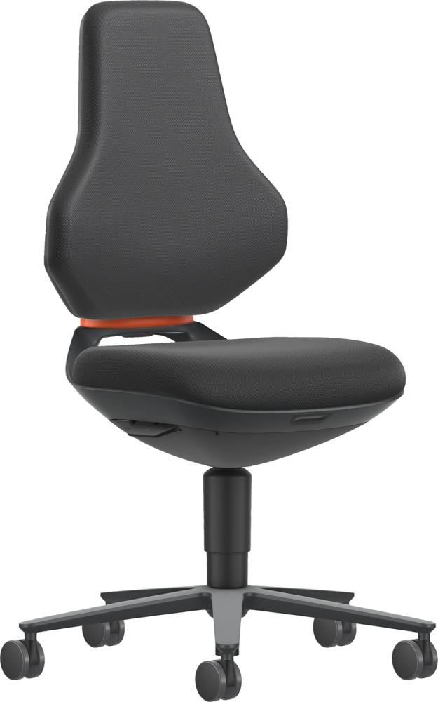 BIMOS Arbeitsstuhl Texon 2 mit Rollen Sitzhöhe 450-620mm Supertec-Polster schwarz Produktbild img1 L