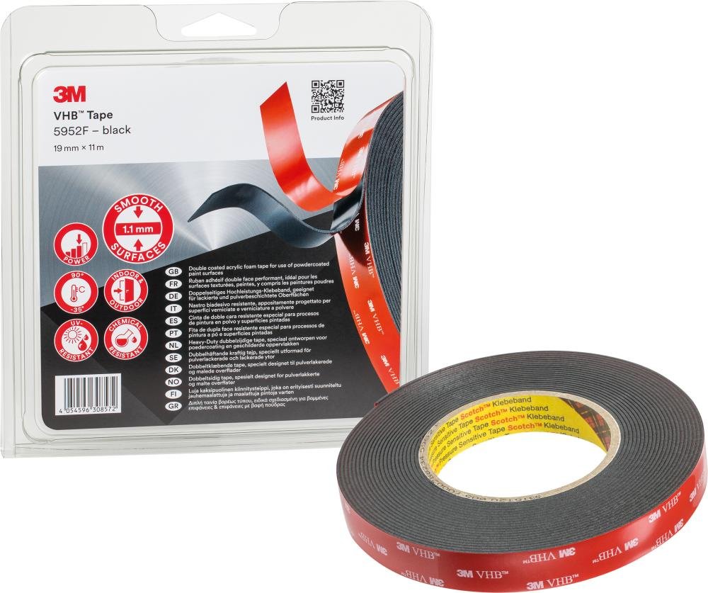 VHB" doppelseitiges Klebeband schwarz 5952F 12m x 33m 3M" Produktbild img1 L