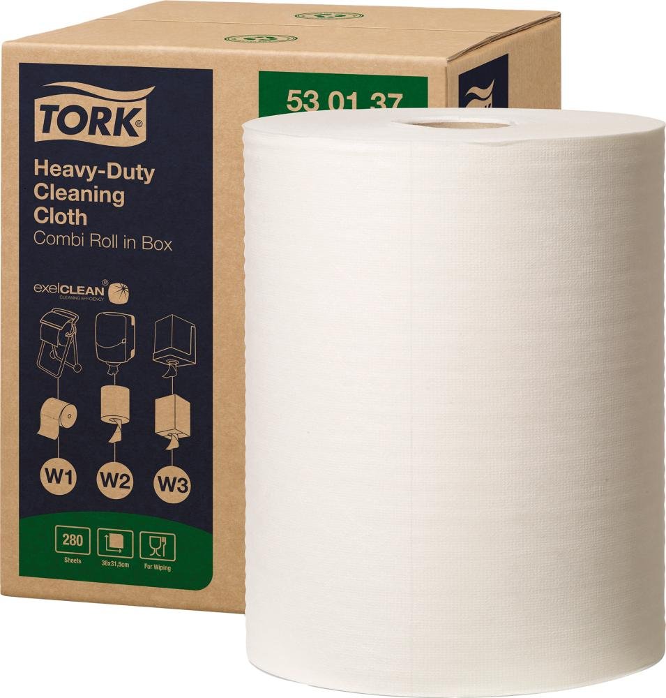 Tork Reinigungstücher Kombirolle W1/W2/W3 1 Rolle à 106m/280 Tücherweiß, Vliesstoff Produktbild img1 L