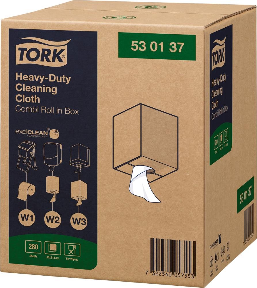 Tork Reinigungstücher Kombirolle W1/W2/W3 1 Rolle à 106m/280 Tücherweiß, Vliesstoff Produktbild img3 L