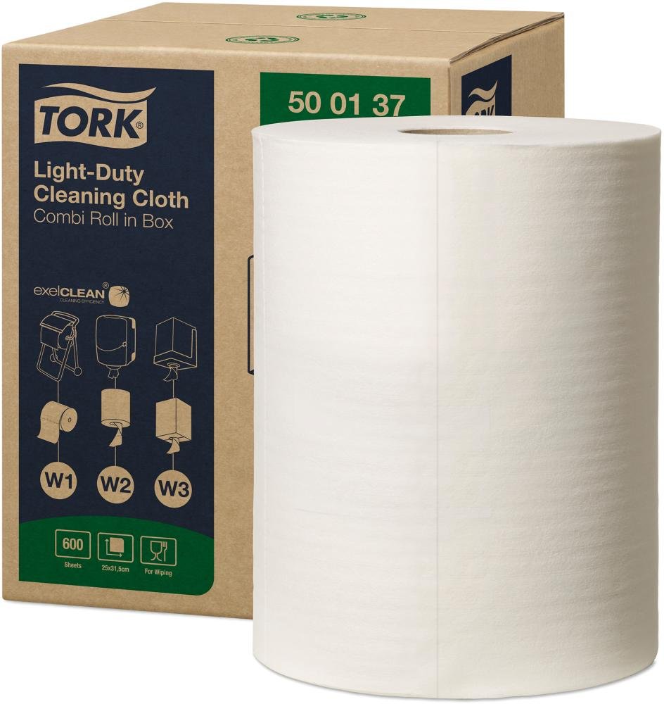 Tork Reinigungstücher Kombirolle W1/W2/W3 150m bzw. 160 Tücher weiß, Vliesstoff Produktbild img1 L