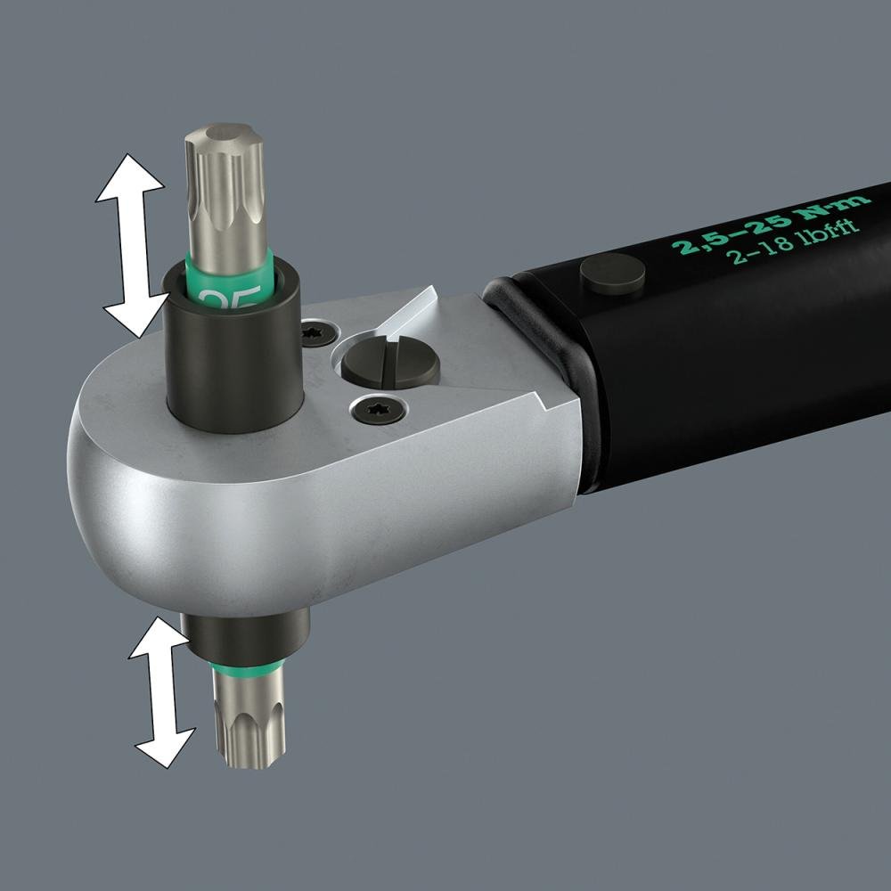 WERA Drehmomentschlüssel Click-Torque Lock R/L für1/4"-Bits 2,5-25Nm Produktbild img4 L