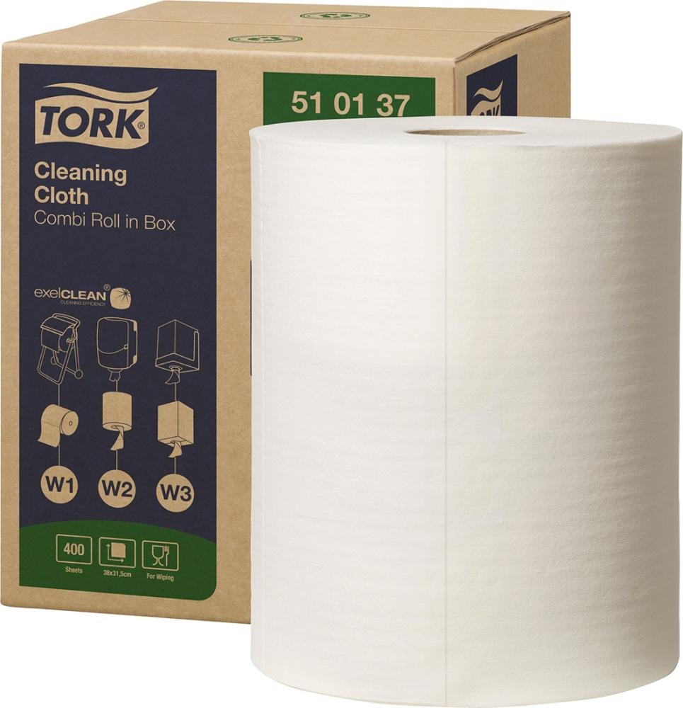 Tork 510137 Reinigungstücher 1-lagig, weiß 400 Blatt Produktbild img1 L