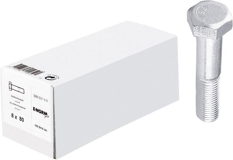 DIN 931 8.8 galZn M10x55 HP E-NORMpro Produktbild img1 L