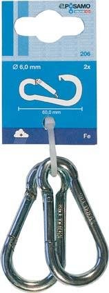 Feuerwehr-Karabinerhaken, ähnlich DIN 5299, Form C, galvanisch verzinkt Produktbild img1 L
