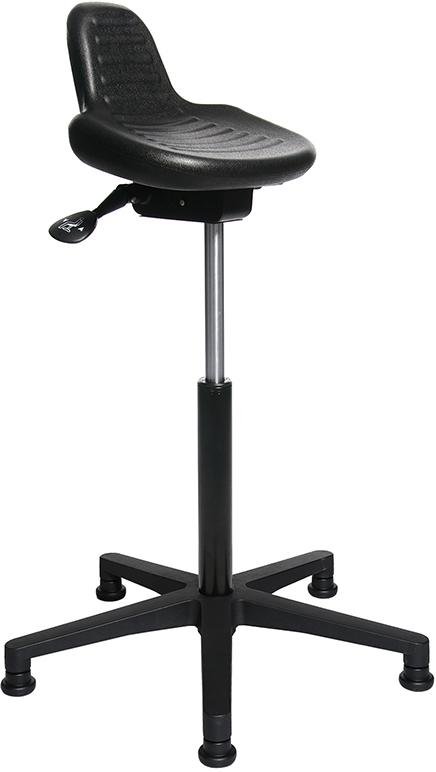 Stehhilfe Standstar PU-Schaum schwarz Sitzhöhe 590-840 mm Fußkreuz mit Gleiter Produktbild img1 L