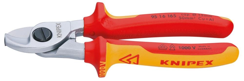 Kabelschere VDE mit Mehrkomponenten-Griffen 165mm KNIPEX Produktbild img1 L
