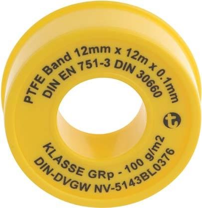 Dichtbandrolle PTFE 12m x 12mm x 0,1mm Produktbild img1 L