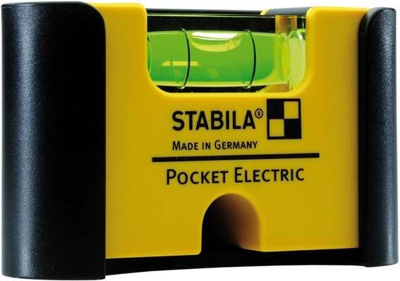STABILA Mini-Wasserwaage Pocket Electric 7cm mit Gürtel-Clip Produktbild img1 L