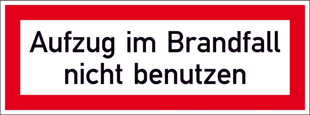 SAFETYMARKING Brandschutzschild Aufzug im Brandfall nicht benutzen Folie nachleuchtend148x52mm Produktbild img1 L