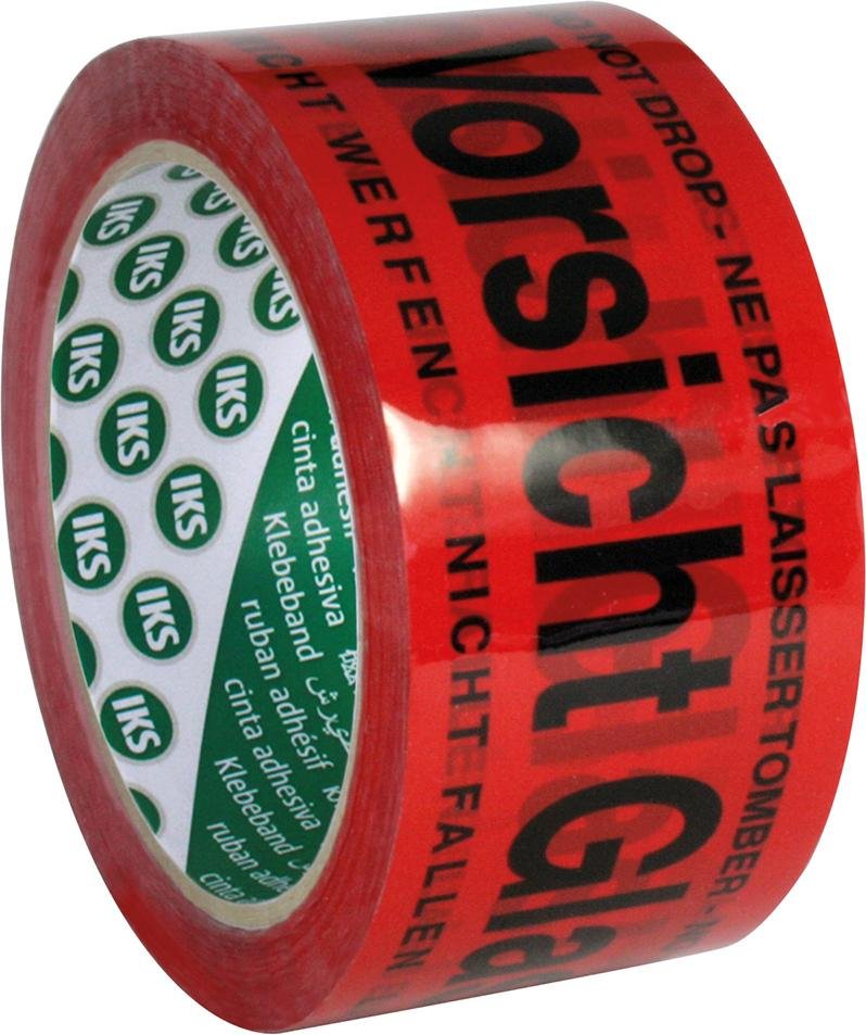 PVC-Warnband 50mm x 66m Vorsicht Glas leuchtorange Produktbild img1 L