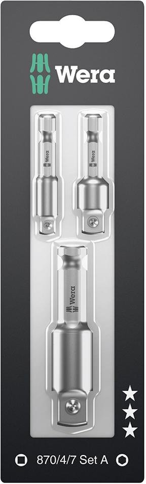 WERA Steckschlüsseladapter-Set1/4"-1/2" 3-teilig Produktbild img1 L