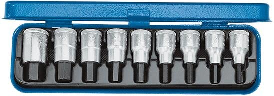 GEDORE Schraubendrehereinsatz- Satz 1/2" Innensechskant 3/16" bis 5/8" 9-teilig Produktbild img1 L