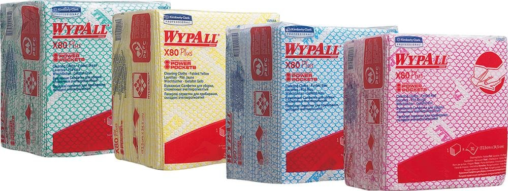 Wischtuch WYPALL® X80, viertelgefaltet, 4-Farbsystem Produktbild img1 L