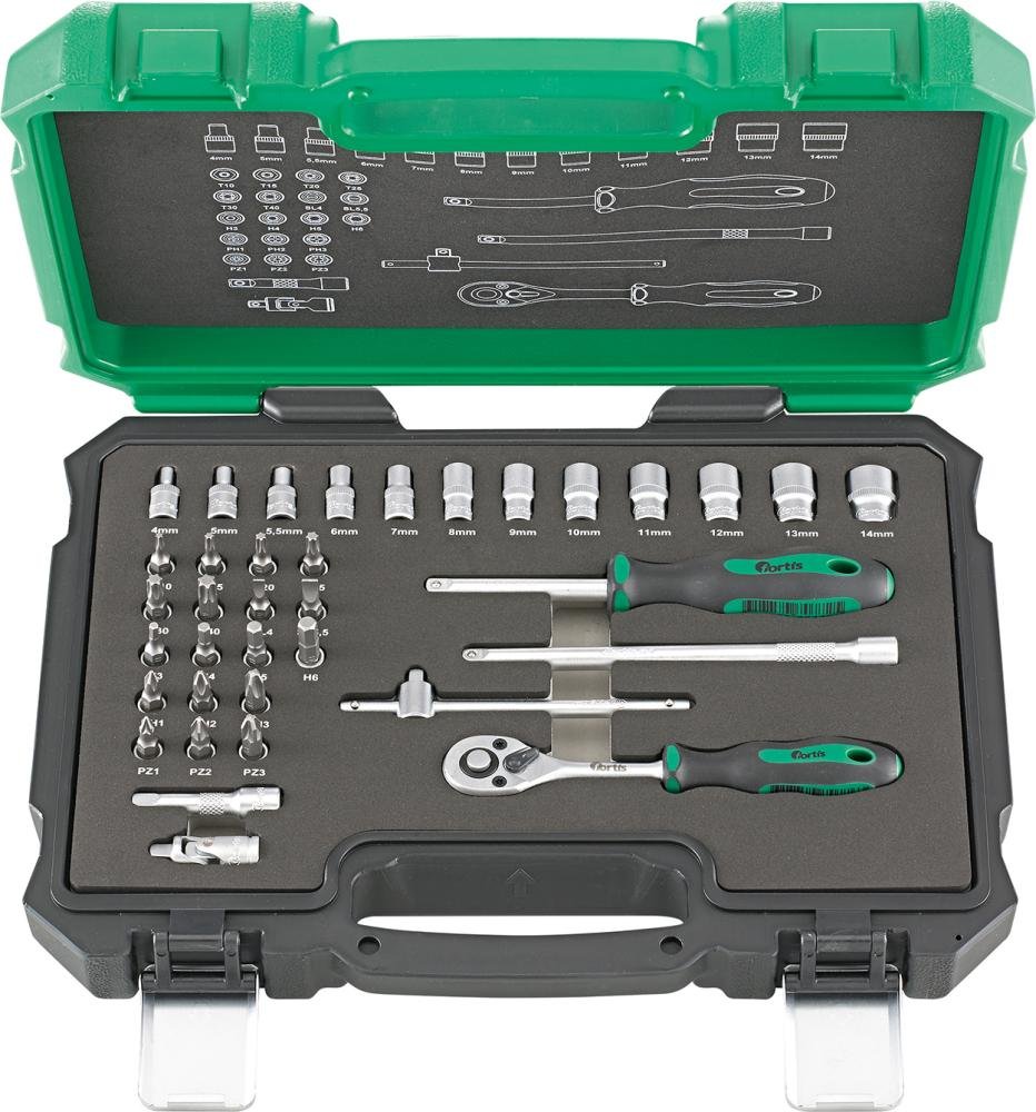 FORTIS Steckschlüsseleinsatz- Garnitur 1/4" 36-teilig Produktbild img1 L