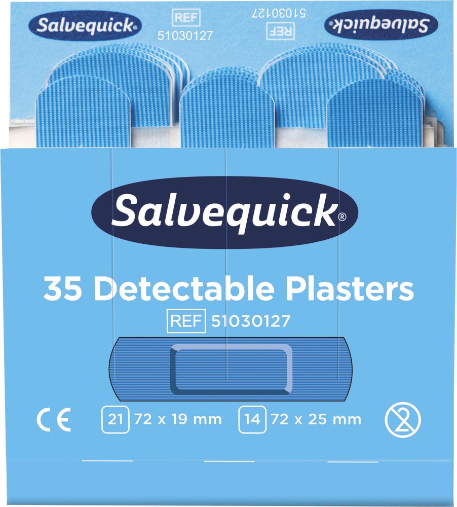 SALVEQUICK Pflasterstrips Salvequick Refill 51030127 detektierbar 35 Stück Produktbild img2 L