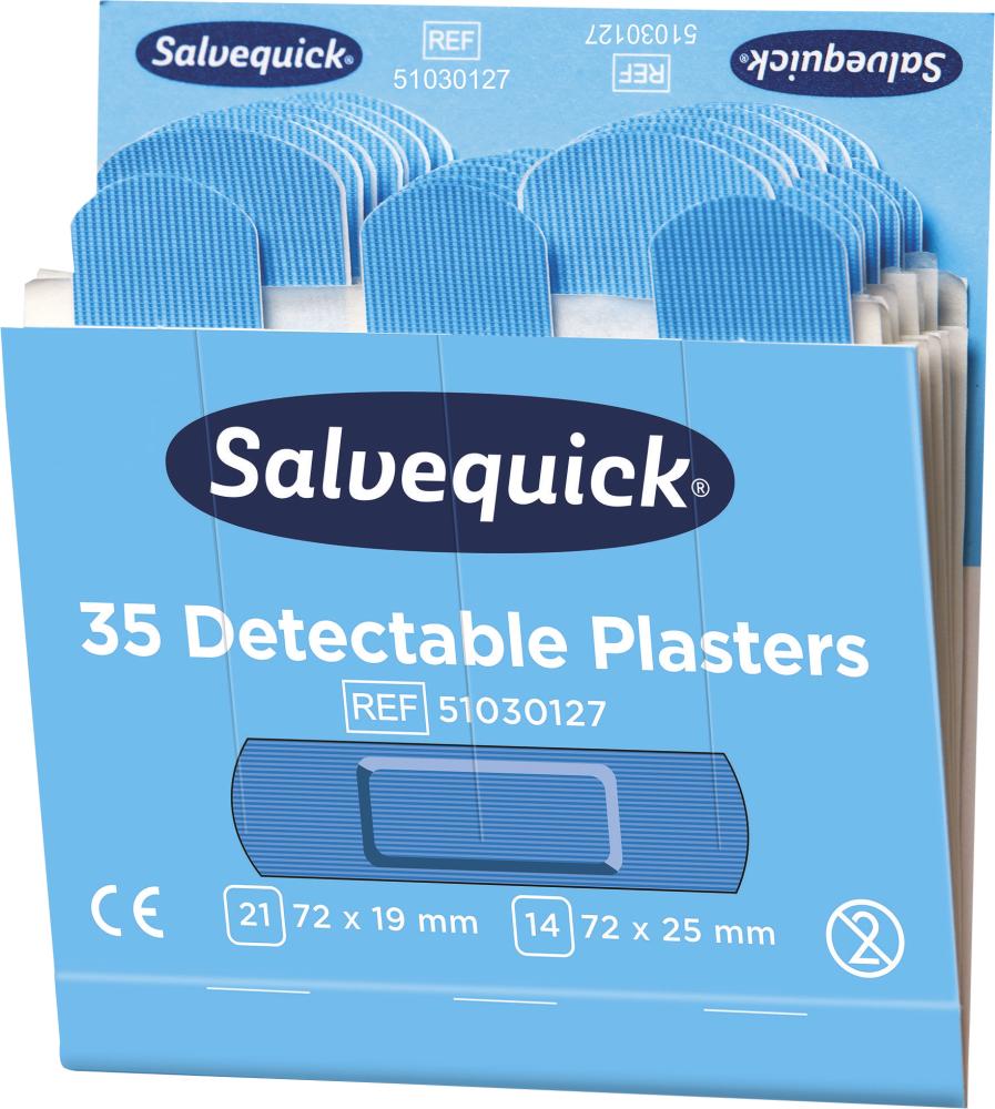 SALVEQUICK Pflasterstrips Salvequick Refill 51030127 detektierbar 35 Stück Produktbild img3 L