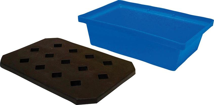 PE-Auffangwanne mit Rost für Kleingebinde 59,5x39,5x17cm, 22 Liter Produktbild img2 L