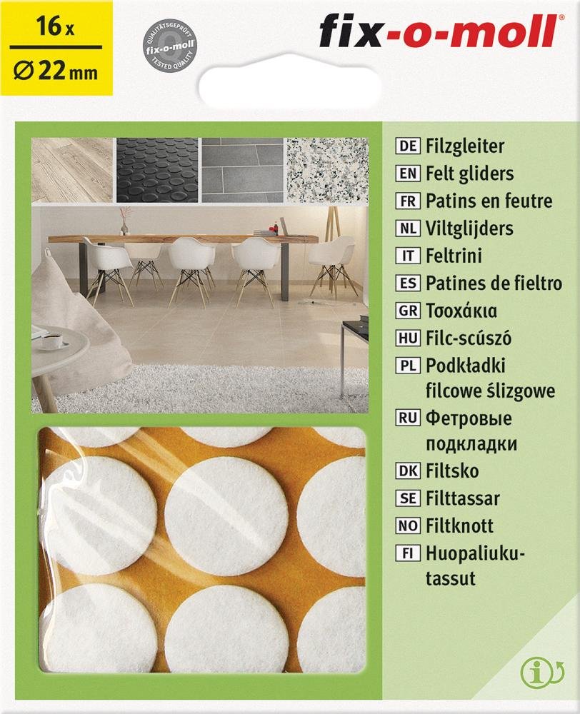 Filzgleiter PREMIUM fix-o-moll®, rund, weiß Produktbild img4 L