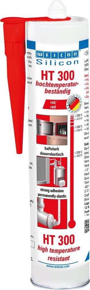 WEICON Silicon HT 300 Dichtstoff 310ml hochtemperaturbeständig bis 300°C rot Produktbild img1 L