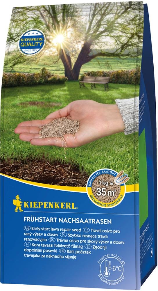 Starterrasen 1,0 kg Frühstart-Nachsaatrasen Klotzbodenbeutel Kiepenkerl Produktbild img1 L