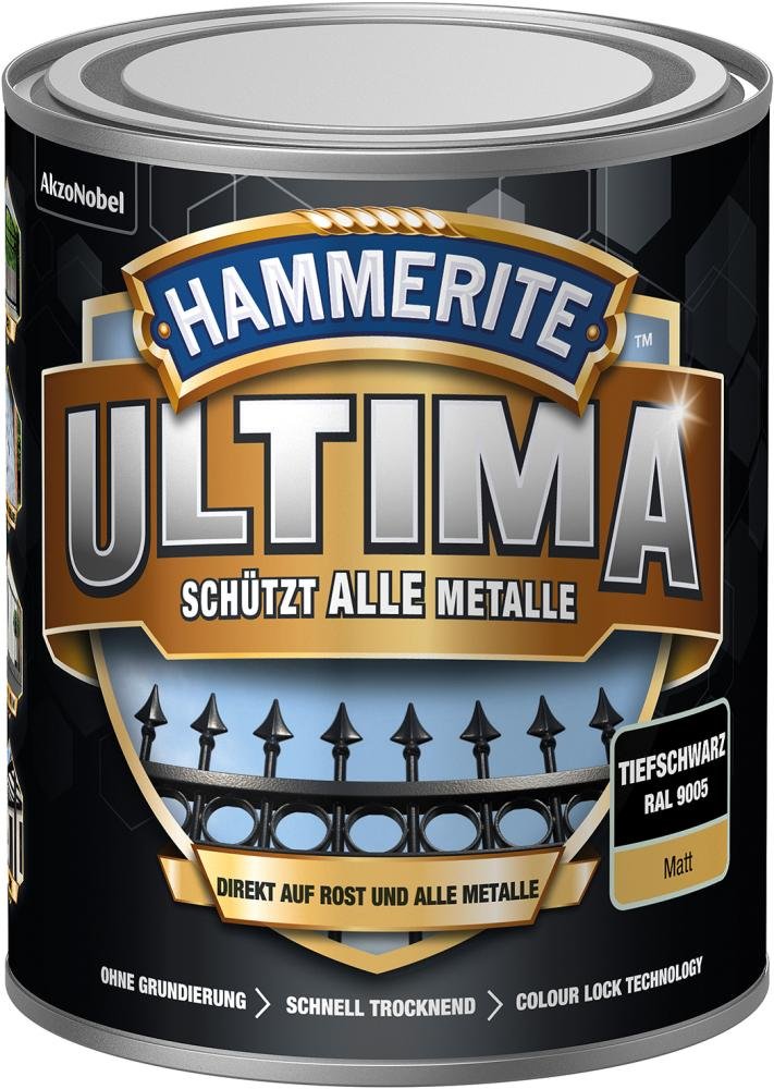 Metall-Schutzlack Matt Ultima (wb) 750 ml tiefschwarz Produktbild img1 L