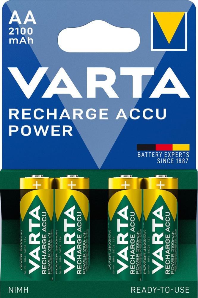 VARTA Power Accu R2U Mignon AA, HR06, 2100 mAh Produktbild img1 L