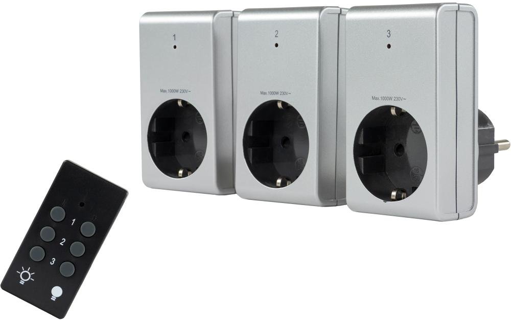 Funk-Schalter-Set 1+3 silber REV Produktbild img1 L