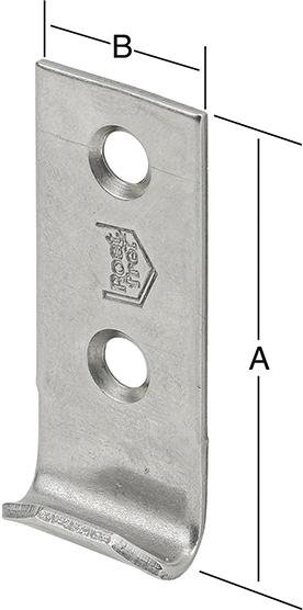 Schließhaken 44x18mm gerade, Edelstahl V2A Produktbild img1 L