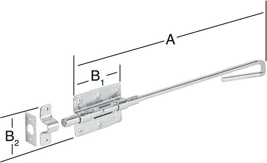 Bolzen-Stangenriegel 400X100 verz VORMANN Produktbild img1 L