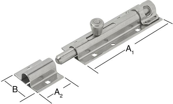 Bolzen-Türschlossriegel 130x40mm,Edelstahl V2A Produktbild img1 L