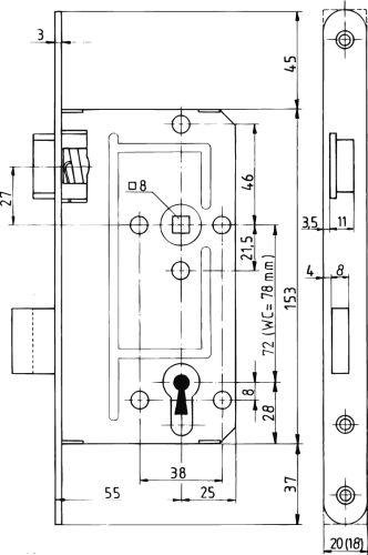 Einsteckschloss 114 1/2 PZW Produktbild img2 L