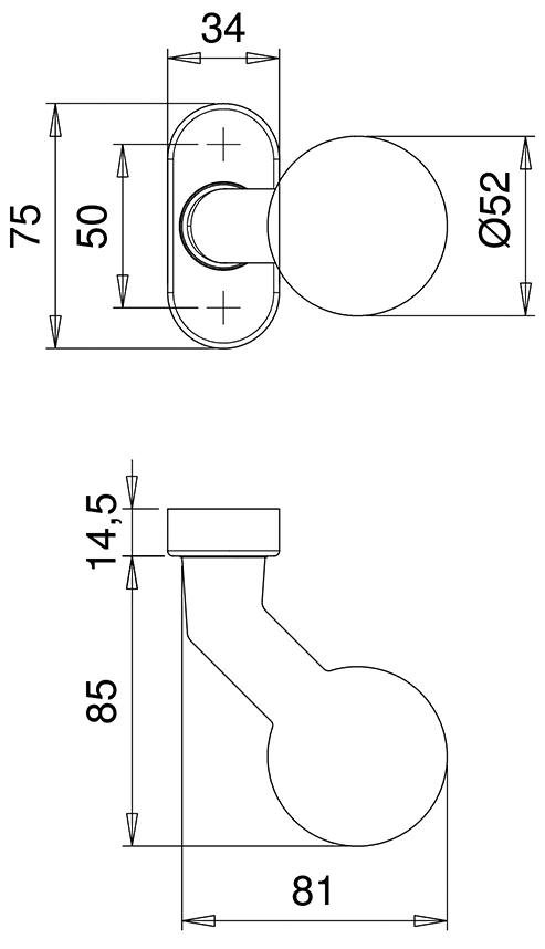 Knopf, Ares 2033/4010,8,ER matt,o. No. Produktbild img2 L