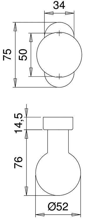 Knopf,auf Rosette,2033/5020,edelstahl Produktbild img2 L
