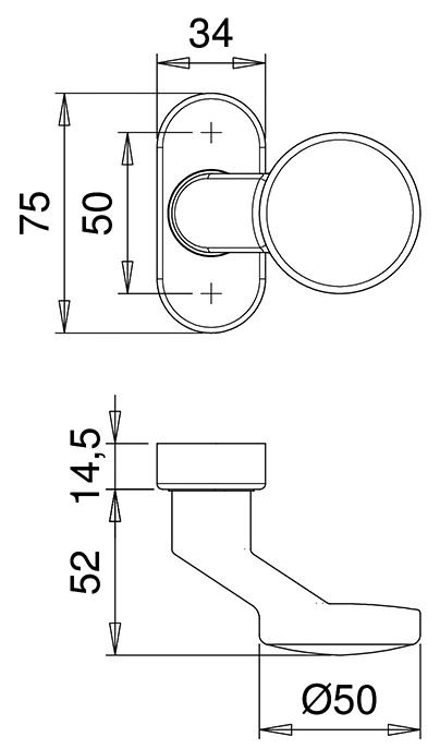 Knopf,auf Rosette, 2033/1620,silberfarbig Produktbild img2 L
