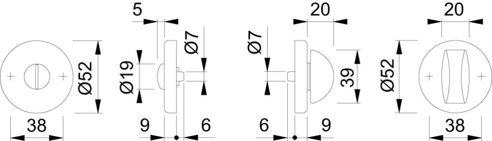 Drücker- /Schlüsselrosetten 42 KV/42KVS Produktbild img6 L