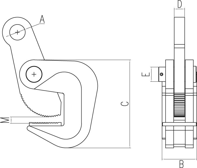 PLANETA Horizontale Hebeklemme HPC-2 - 2 Tragfähigkeit 2.000kg Greifbereich 0-50mm 1 Satz=2 Stück Produktbild img2 L