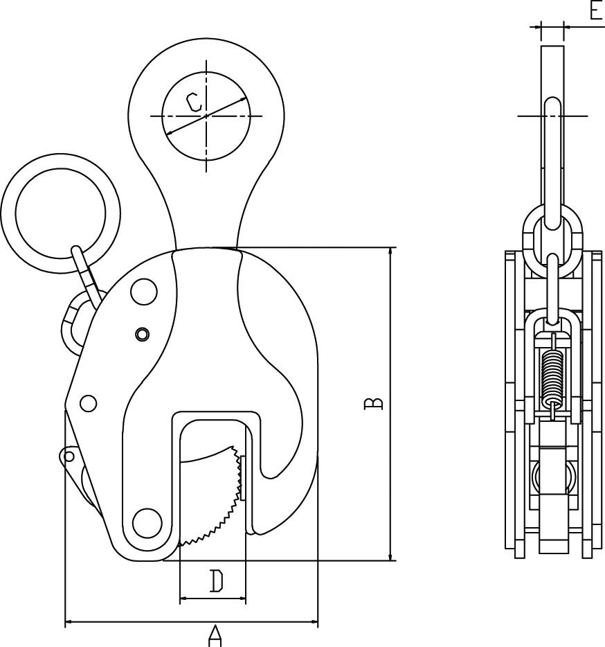 PLANETA Hebeklemme VLC-2 Tragfähigkeit 2.000kg Greifbereich 0-30mm mit Sicherheitsarretierung Produktbild img2 L