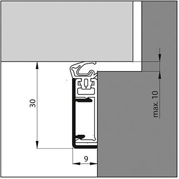 Abdichtungsschiene ASP mit Silikond. Alu silber,H34,5xL2300,St8,5 Produktbild img2 L