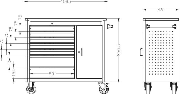 FORUM Rollwerkbank 1100x480x1015mm Produktbild img2 L