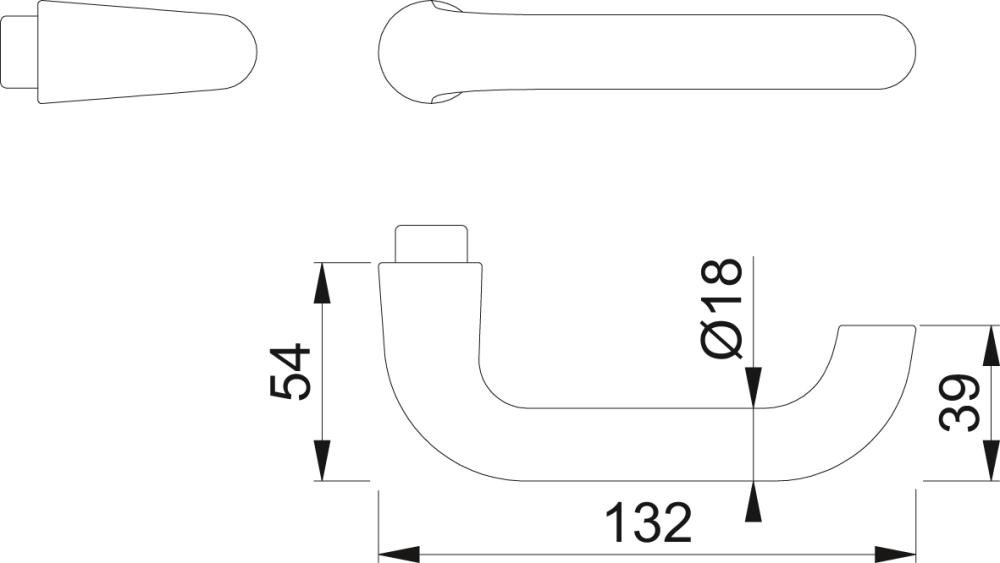 Zimmertürdrückerlochteil, Serie Paris 138L Produktbild img2 L