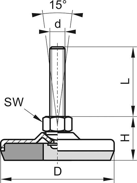 Maschinenfuß Typ GS Produktbild img2 L