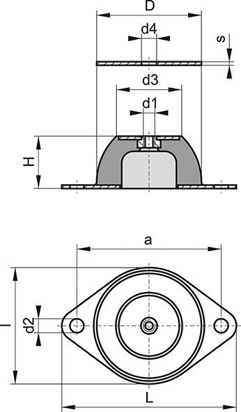 Maschinenfuß Typ H2 Produktbild img2 L
