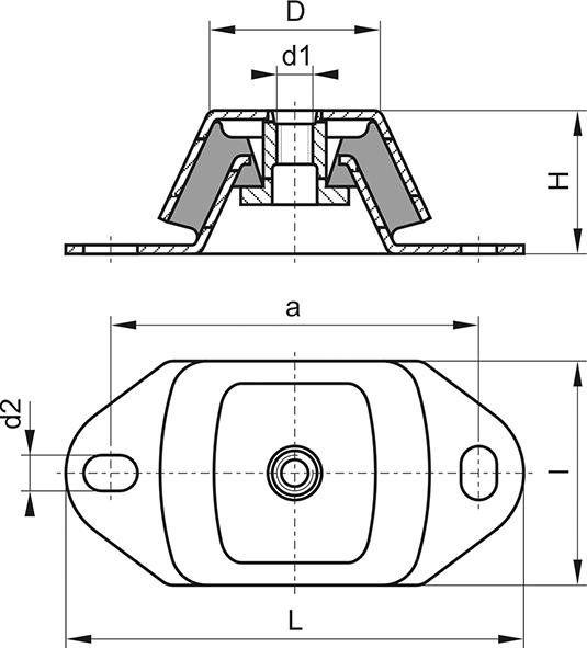 Maschinenfuß Typ H5 Produktbild img2 L