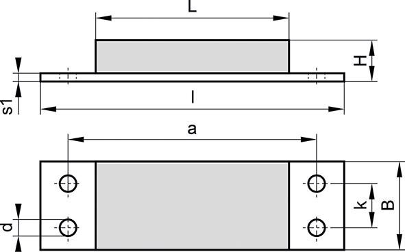 Gummi-Metall-Anschlag-Schiene Typ FS Produktbild img2 L
