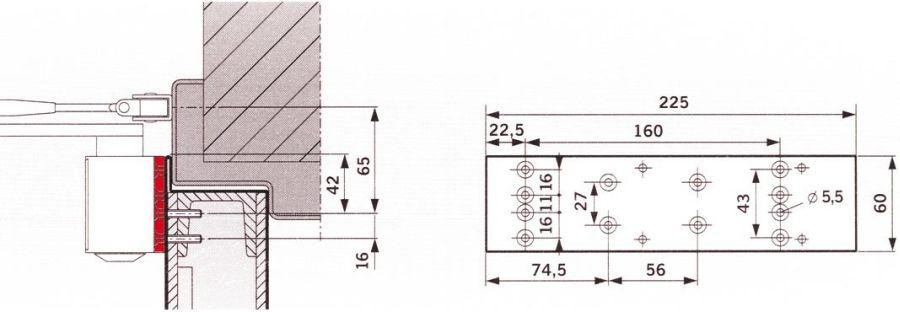 Montageplatte Nr.7380 für TS 73 silberfarb. dormakaba Produktbild img1 L