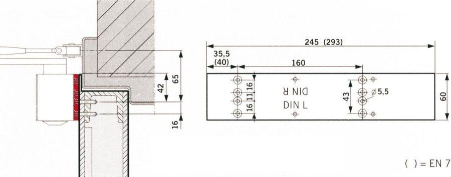 Montageplatte zu Türschließer TS 83 Produktbild img2 L