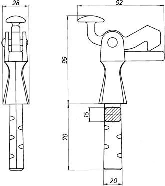 Torfeststeller Nr.3815 schw.einbrennlack. DENI Produktbild img2 L