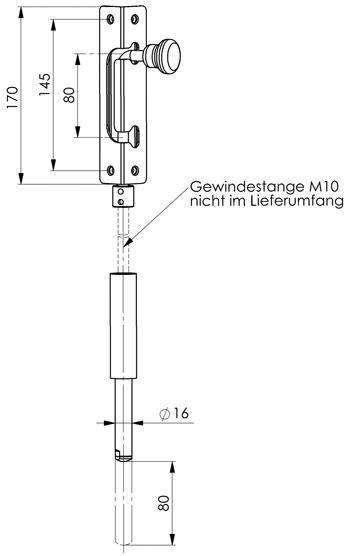 Stangenriegel 151 NI zwangsgef. für Doppeltore Produktbild img2 L