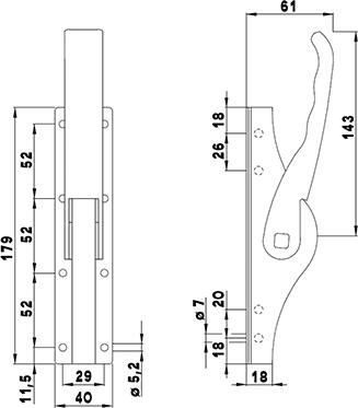 Tortreibriegel DENI Plano 2.0 Produktbild img3 L